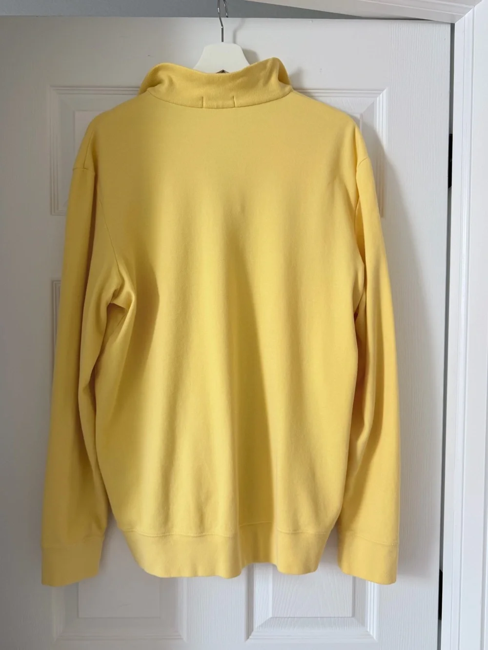 Polo Ralph Lauren Men’s Yellow Quarter-Zip Cotton Pullover Big Pony Size Large